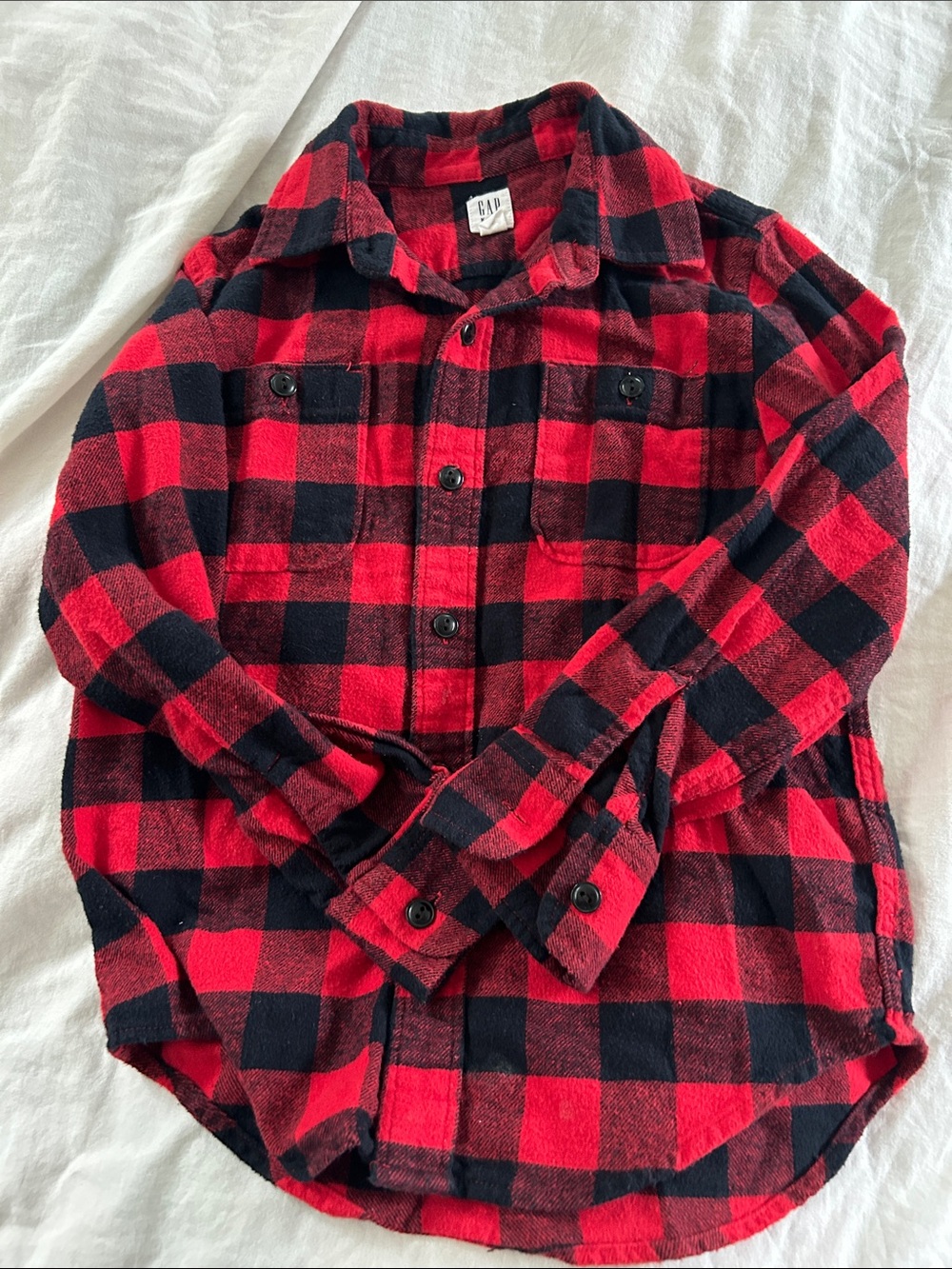 GAP Red and Black Buffalo Plaid Flannel Shirt